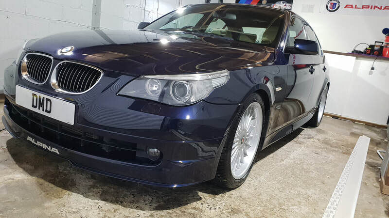 BMW Alpina B5 after undergoing paint correction and ceramic coating treatment