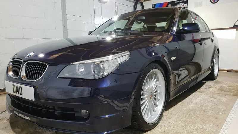 BMW Alpina B5 after undergoing paint correction and ceramic coating treatment