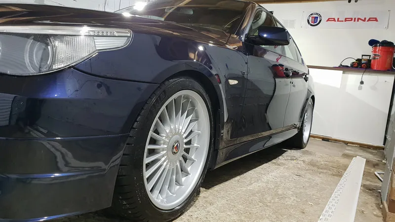 BMW Alpina B5 after undergoing paint correction and ceramic coating treatment