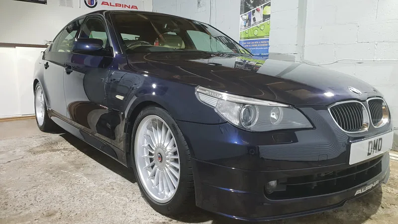 BMW Alpina B5 after undergoing paint correction and ceramic coating treatment