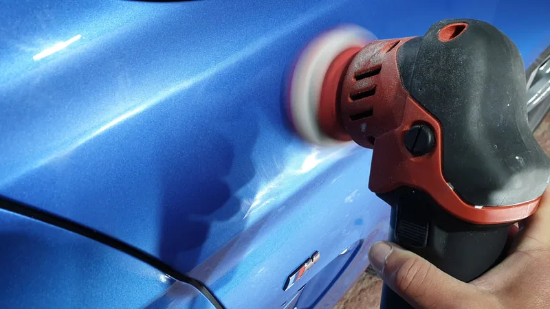 BMW 420d during machine polishing and paint correction