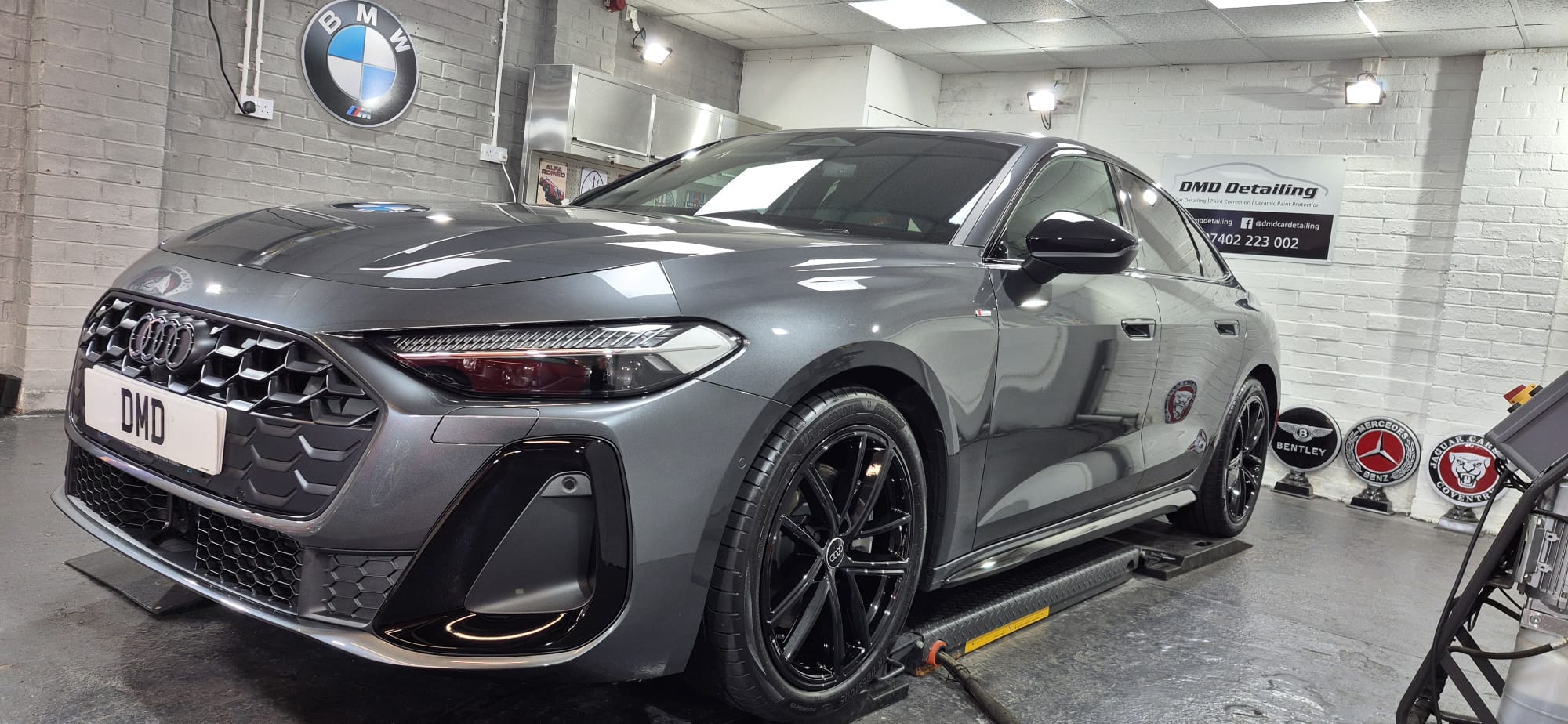 Audi A5 Black Edition after New Car Ceramic Coating at DMD Car Detailing in Paisley near Glasgow