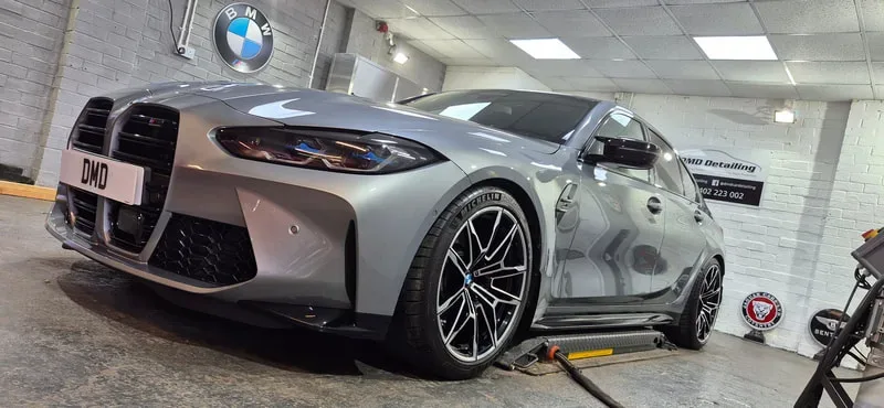 BMW M3 Competition after undergoing BMW paint protection at DMD Car Detailing in Paisley near Glasgow.