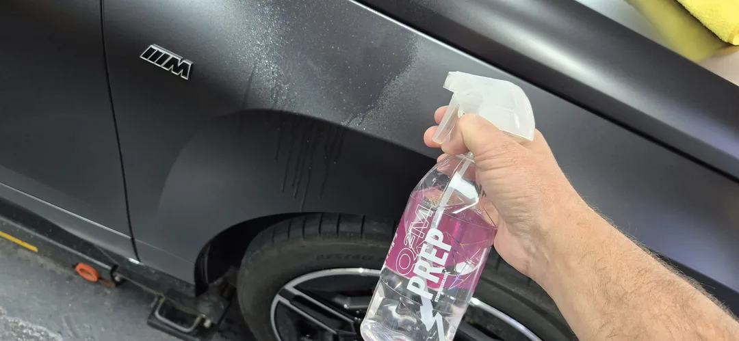 Panel wipe being used on wing prior to Matte ceramic coating being applied