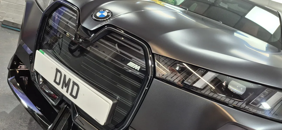 BMW iX M70 bonnet after matte ceramic coating in Paisley at DMD Car Detailing near Glasgow