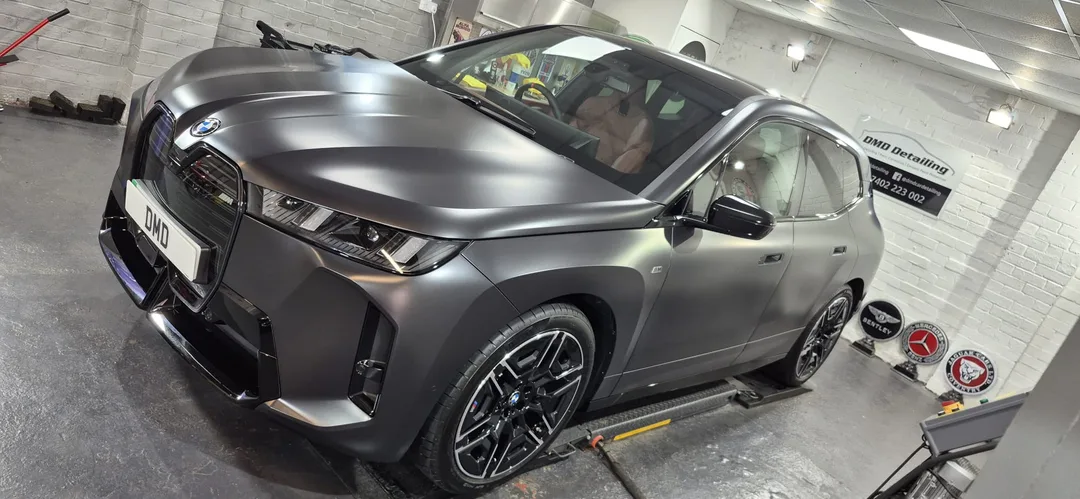 Frozen Deep Grey BMW iX M70 after matte paint protection detail