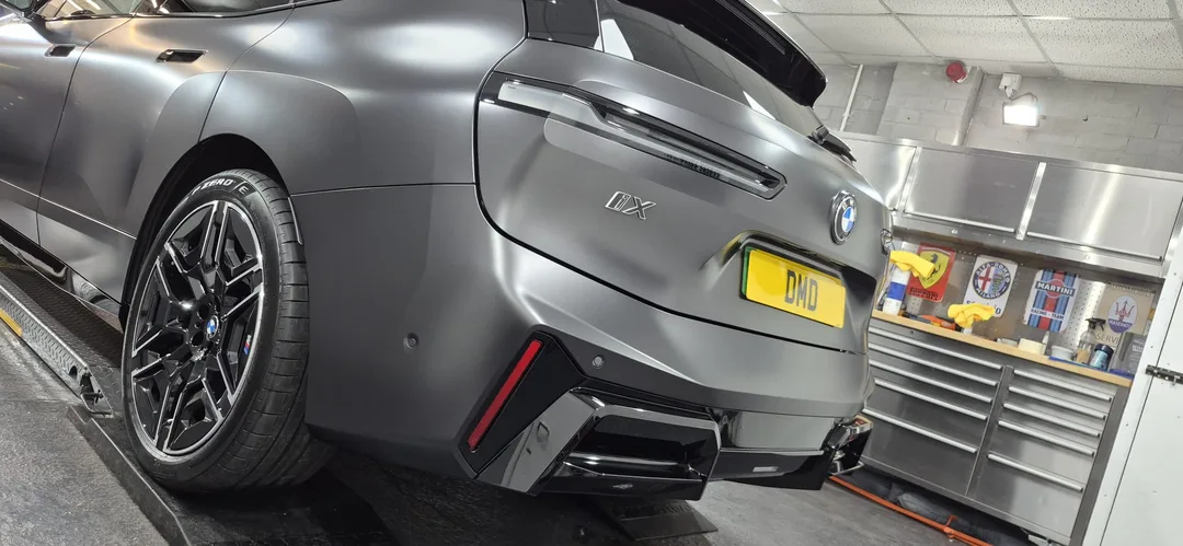 BMW iX M70 ready for collection after matte paint protection in Paisley