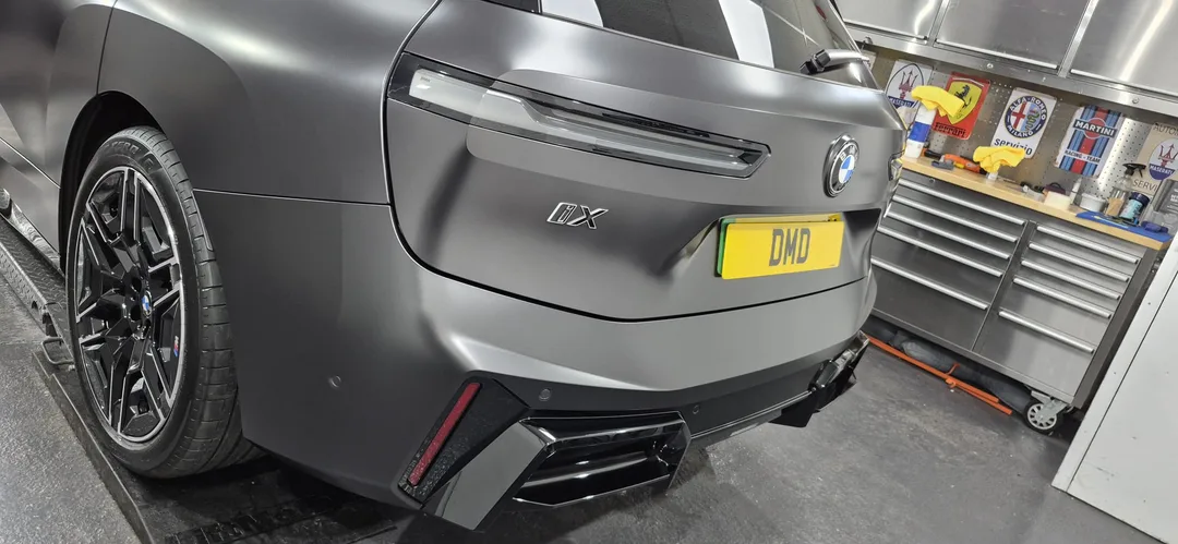 Finished Frozen Deep Grey BMW iX M70 in Paisley workshop