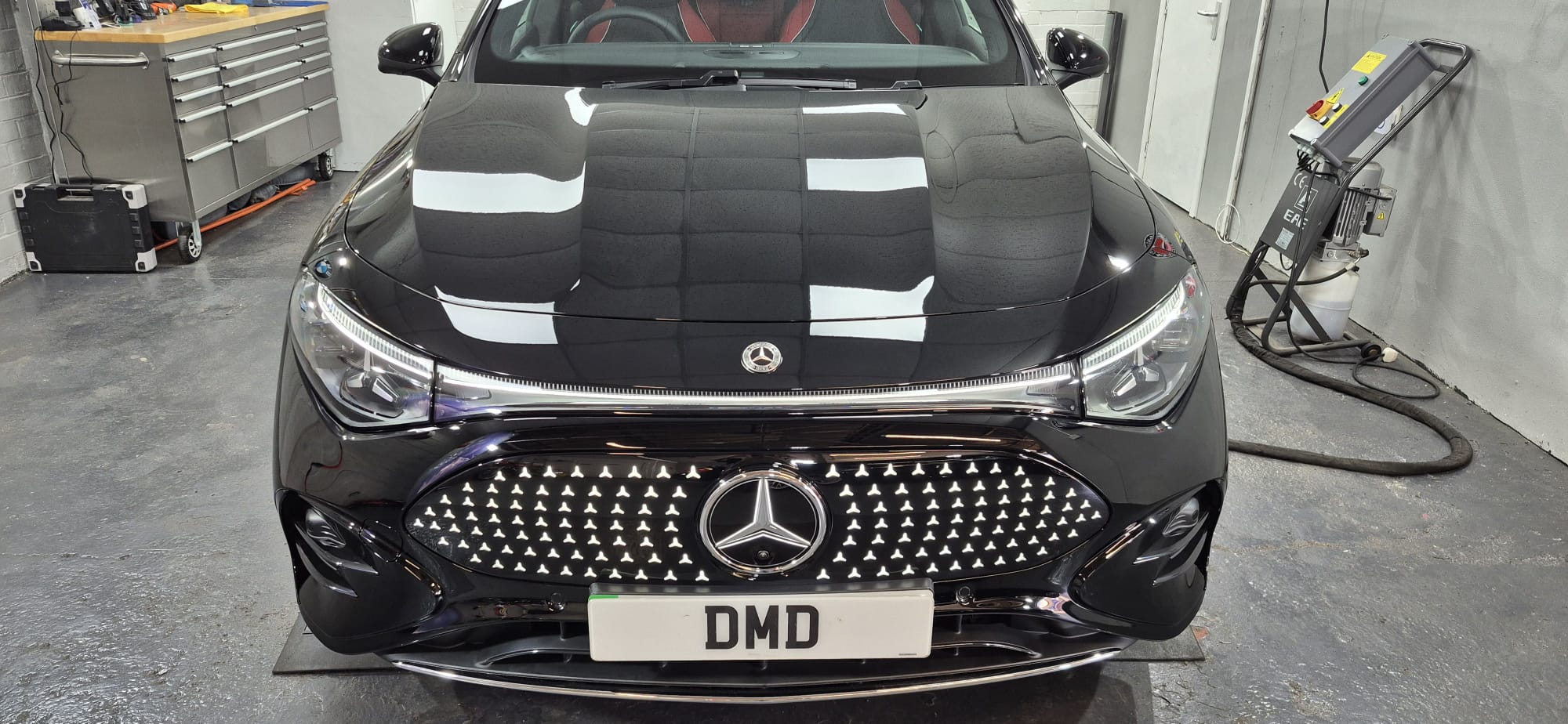 New Car Ceramic Coating carried out in Paisley near Glasgow by DMD Car Detailing on this Mercedes CLA