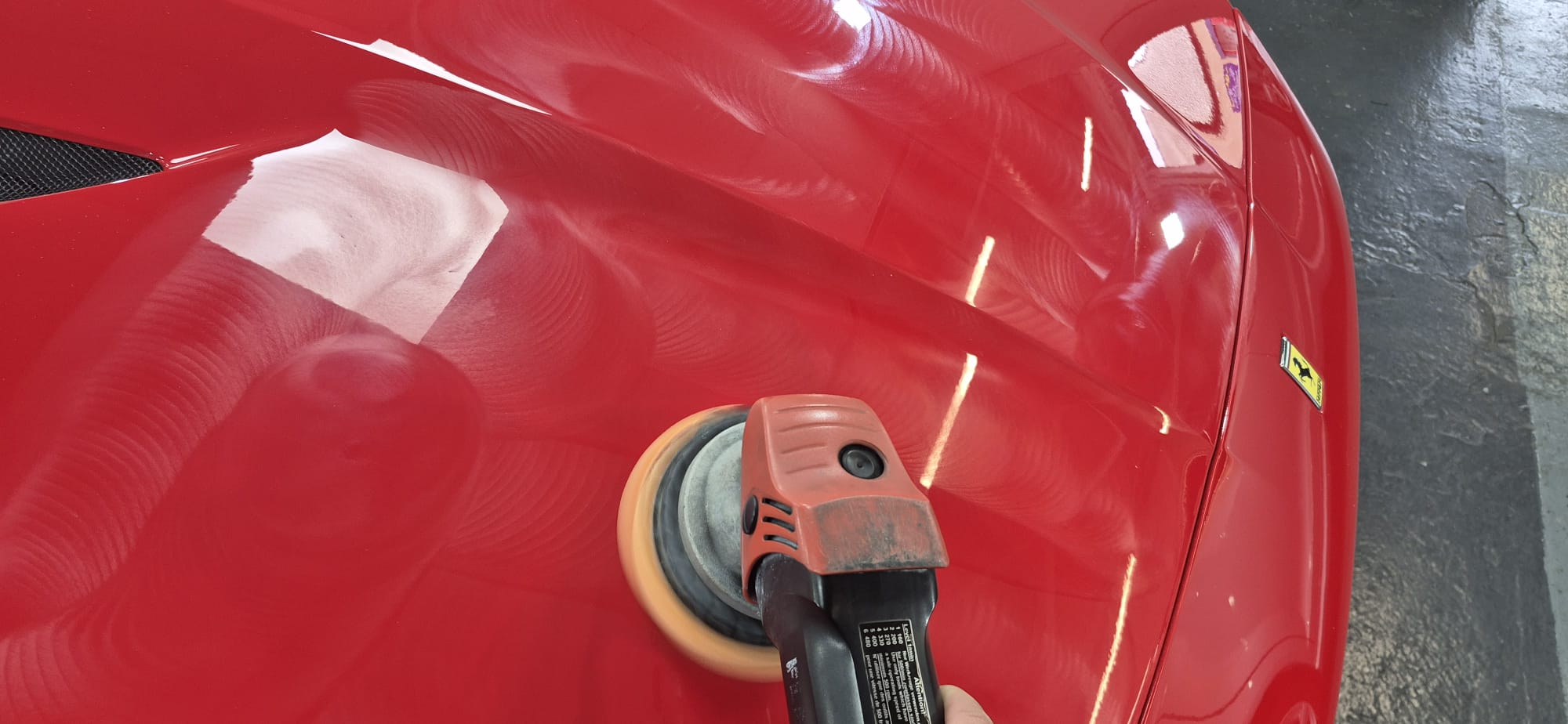 Ferrari Portofino during a Single Stage Machine Polish in Paisley near Glasgow at DMD Car Detailing